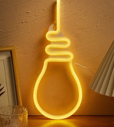 Chi-Buy Lamp Bulb LED Neon Sign USB Powered or Battery Power Supply Neon Signs Night Light for Bedroom Living Room Decor Lamp Si