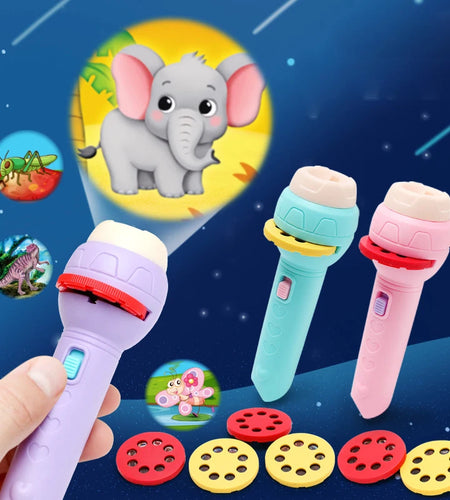 Flashlight Projector Torch Lamp Toy Cute Cartoon Creativity Toy Torch Lamp Flashlight Projector Toy Baby Sleeping Story Book