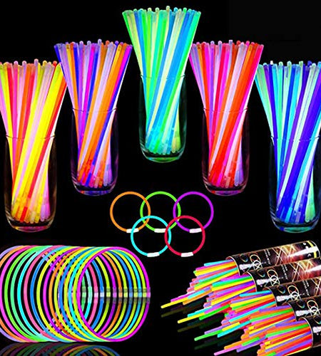 500 Glow Sticks Bulk Party Favors,Mardi Gras Glow in the Dark Party Supplies Glow Sticks Necklaces Bracelets with Connectors 8" Glowsticks Light up Toys Party Pack for Neon Festival Birthday Carnival