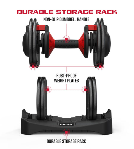 (2 Pack)  Smartbell, 25Lbs. Quick-Select 9 in 1 Adjustable Dumbbell for Home Gym, 5-25Lbs. Weight in 2.5Lbs Increments