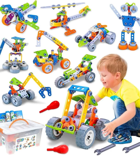 10 in 1 STEM Toys for 5 6 7 8+ Year Old Boy Birthday Gifts Building Toys for Kids Ages 4-8 5-7 6-8 Educational Stem Activities Robot Toy for Boys 4-6 4-7 Build and Play Construction Set Creative Games