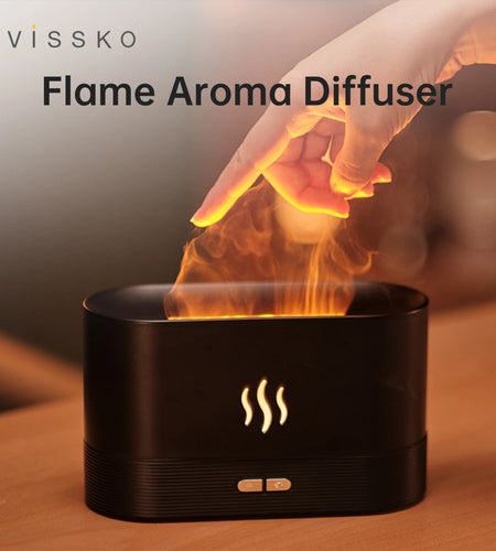 Aroma Diffuser Air Humidifier Ultrasonic Cool Mist Maker Fogger Led Essential Oil Flame Lamp Difusor
