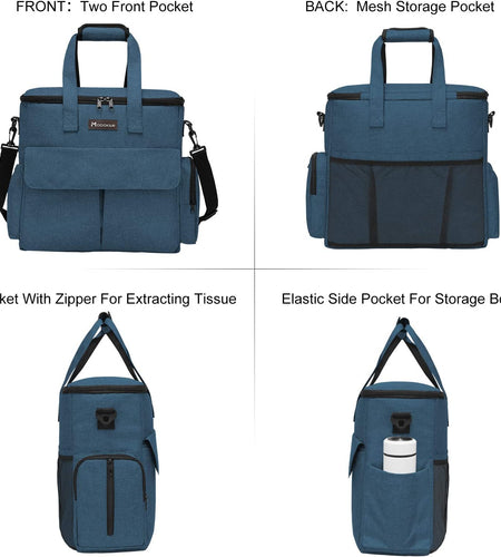 Dog Travel Bag Dog Travel Kit for a Weekend Away Set Includes Pet Travel Bag Organizer for Accessories, 2 Collapsible Dog Bowls, 2 Travel Dog Food Container (Black)