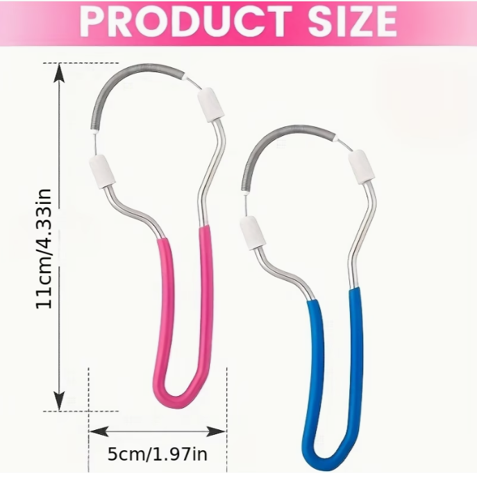 Manual facial hair remover tool with spring handle.