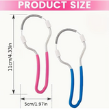 Manual facial hair remover tool with spring handle.