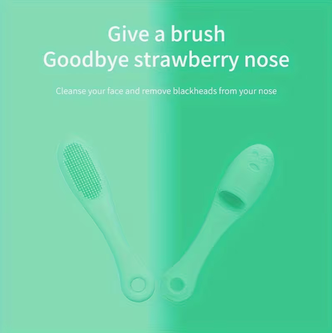 1 Finger-shaped Soft Silicone Nose Brush for Facial Cleansing, Blackhead