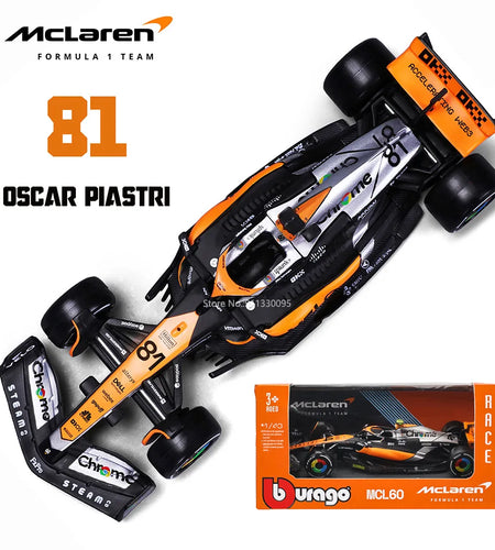 Bburago 1:43 NEW 2023 Mclaren F1 Team MCL60 4# Lando Norris 81# Oscar Piastri Formula One Alloy Super Toy Die Cast Car Model