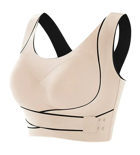 Sports Bra Front Adjustable Buckle Wireless Padded Comfy Gym Yoga Underwear Breathable Workout Fitness Top Low Intensity Women