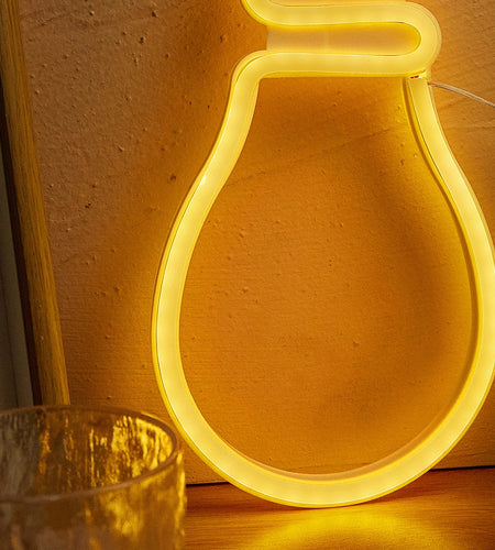 Chi-Buy Lamp Bulb LED Neon Sign USB Powered or Battery Power Supply Neon Signs Night Light for Bedroom Living Room Decor Lamp Si