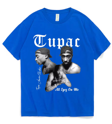 Rapper Tupac 2Pac Graphic T Shirt Fashion High Quality Short Sleeves T-Shirts Oversized Hip Hop Streetwear Men'S Cotton T-Shirt