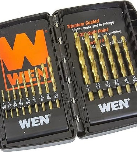 15-Piece Titanium-Coated Drill Bit Set
