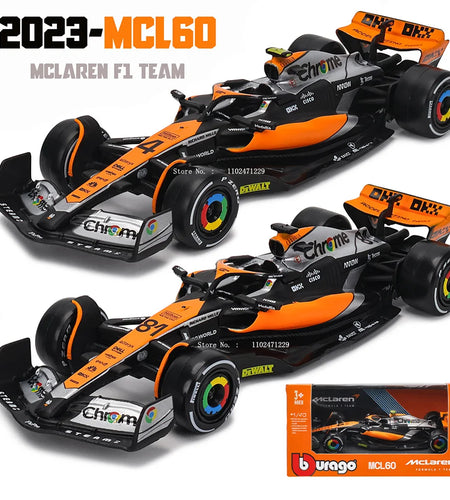 Bburago 1:43 NEW 2023 Mclaren F1 Team MCL60 4# Lando Norris 81# Oscar Piastri Formula One Alloy Super Toy Die Cast Car Model