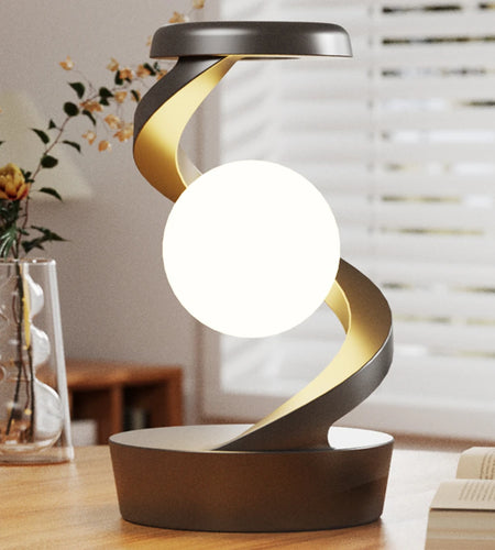 Creative Table Lamp, Rotating Floating Lamp, 15W Wireless Charger, Mobile Phone Wireless Charger, RGB Atmosphere Night Light